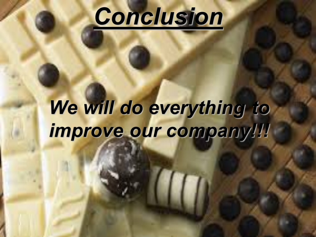 Conclusion We will do everything to improve our company!!!